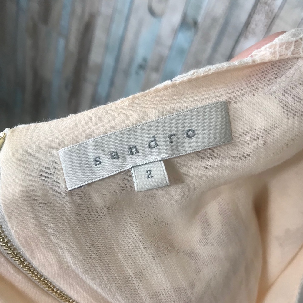 Sandro 2 M Ivory‎ Lace Drop Waist Ruffle Dress - Picture 8 of 8